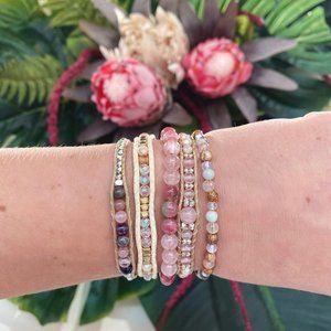 Lotus And Luna Jewelry - Violets Are Blue Single Wrap Bracelet Lotus And Luna Jewelry - Violets Are Blue Single Wrap Bracelet
